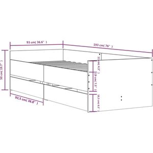 vidaXL-Bedframe-met-lades-betongrijs-90x190-cm