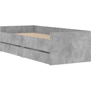vidaXL - Bedframe - met - lades - betongrijs - 90x190 - cm