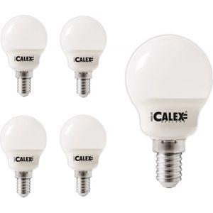 Calex Warmwit LED-kogellamp 240V 5W 470lm E14 P45, 2700K - 5 Stuks