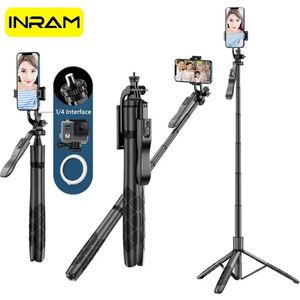 INRAM-L16 Draadloze Selfie Stick Statief - Inclusief Afstandsbediening - Flexibel en Draagbaar