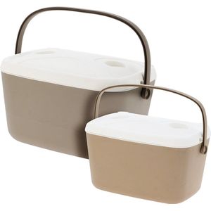 koelbox - 30 liter - koelboxen -Taupe - per set van 2 stuks