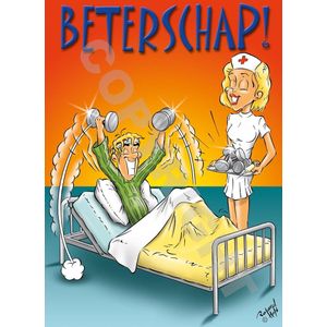 Ansichtkaart 1000 stuks BETERSCHAP! Ziekenhuisbed - Fitness
