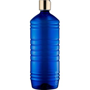 Lege Plastic Fles 1 liter PET - Blauw - met gouden klepdop - set van 10 stuks - navulbaar - leeg