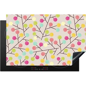 KitchenYeah® Inductie beschermer 81.2x52 cm - Meisje - Lolly snoep - Boom - Patronen - Girl - Roze - Kinderen - Kindje - Kookplaataccessoires - Afdekplaat voor kookplaat - Inductiebeschermer - Inductiemat - Inductieplaat mat