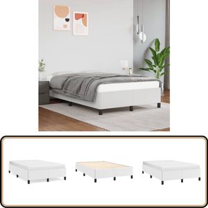 vidaXL Bedframe zonder matras 120x190 cm kunstleer wit