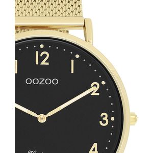 Goudkleurige OOZOO horloge met goudkleurige metalen mesh armband - C20344