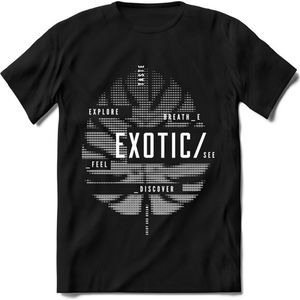 Exotic Leaf | TSK Studio Zomer Kleding  T-Shirt | Zilver | Heren / Dames | Perfect Strand Shirt Verjaardag Cadeau Maat XXL