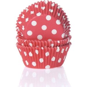 House of Marie Cupcake Vormpjes - Baking Cups - Stip Rood - pk/50