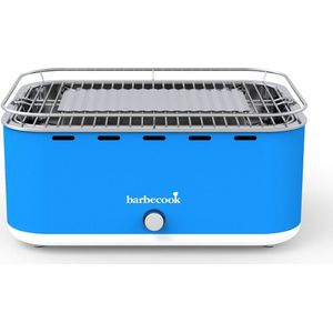 Barbecook Carlo Tafel BBQ - Houtskool Barbecue - Compact - Incl. Draagtas - 38,5x28,5 cm - Blauw