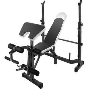 Halterbank - Trainingsbank - Fitness bank - Multifunctioneel - Bench press - Leg curl - Biceps