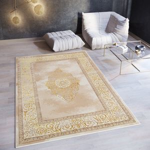 Tapiso Ares Vloerkleed Beige Modern Laagpolig Woonkamer Oriental Tapijt Maat- 140x200