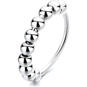 Anxiety Ring - Stress Ring - Fidget Ring - Anxiety Ring For Finger - Draaibare Ring Dames - Spinning Ring - Spinner Ring - Zilver 925 - (18.50 mm / maat 58)
