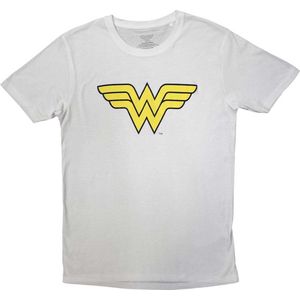 DC Comics Wonder Woman - Yellow Logo Heren T-shirt - M - Wit