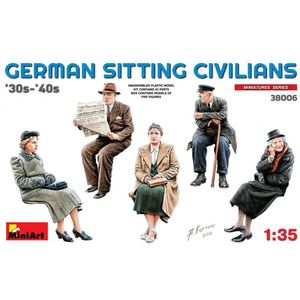 1:35 MiniArt 38006 German Sitting Civilians '30s-'40s Plastic Modelbouwpakket