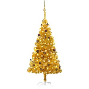 vidaXL-Kunstkerstboom-met-verlichting-en-kerstballen-150-cm-PET-goud