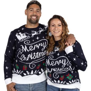 Foute Kersttrui Dames & Heren - Christmas Sweater ""Stijlvol Merry Christmas"" - Mannen & Vrouwen Maat S - Kerstcadeau