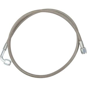 Stainless Steel Braided Turbo Oil Supply Line 4AN - 90 Degree Straight Hose End (TF-1062-AN4) (48 inch)