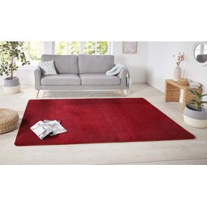 Modern effen vloerkleed Nasty - rood 200x200 cm