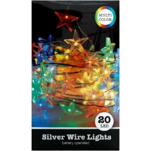 20 LED Multi color Silver ster