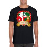 Foute Kerst t-shirt zwart Santa is no vegan heren - Kerst shirts L