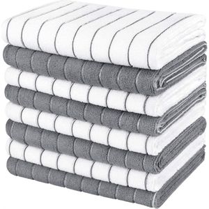 Microvezel Theedoeken Set Van 8 - Vaatdoek - Superzacht - Absorberend En Pluisvrij - Multifunctionele Microvezel Vaatdoeken Voor Keuken - 38 X 63 Cm