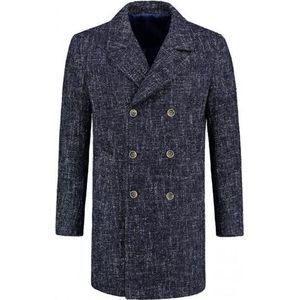 Gents - Coat blauw gemeleerd - Maat 48