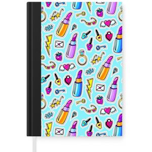 Notitieboek - Schrijfboek - Design - Sticker - Make Up - Ringen - Notitieboekje klein - A5 formaat - Schrijfblok