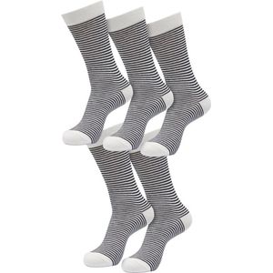 Urban Classics - Fine Stripe 5-Pack Sokken - 43/46 - Beige/Zwart