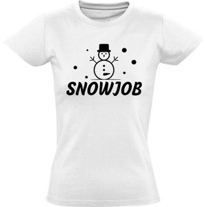 Snowjob Dames t-shirt  | christmas | xmas | kerst | sneeuwpop | grappig | Wit