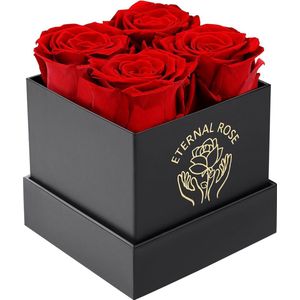 Rozendoos met geconserveerde bloemen - 4 Infinity Roses Eternal Rose - Eeuwige bloemengeschenkdoos Cadeaus voor vrouwen voor Valentijnsdag, Moederdag, Kerstmis, Verjaardag, Huwelijksverjaardag
