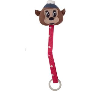 Franck Fischer - speenkoord - speenketting - koord voor fopspeen - lengte 22 cm beer - bruin met rood