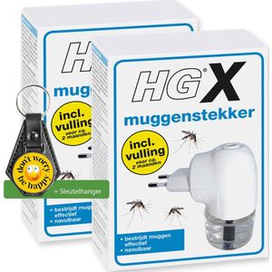HGX Muggenstekker anti muggen - 2 Stuks - inclusief sleutelhanger