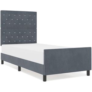 vidaXL - Bed - Frame - Donkergrijs - 100x200 - cm - Fluweel