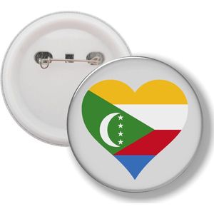 Button Met Speld - Hart Vlag Comoros