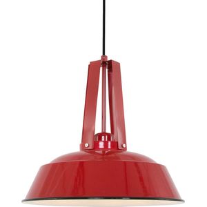 Industriële hanglamp Eden | 1 lichts | rood | metaal | Ø 42 cm | in hoogte verstelbaar tot 200 cm | eetkamer / woonkamer / slaapkamer lamp | modern / industrieel design