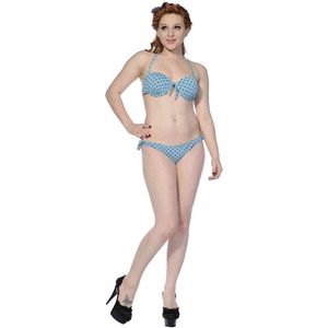 Dancing Days - Polka Dot Retro Bikini set - M - Blauw