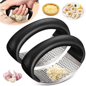 Nordivar ® Praktische Roestvrijstalen Keukenhulp voor Knoflook en Gember Persen en Hakselen