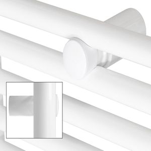 Elektrische badkamerradiator met verwarmingselement 1200W 500x1800 mm wit gebogen met zijaansluiting