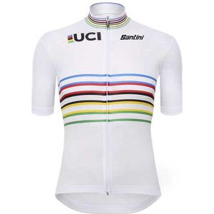 Santini Uci Official World Champion Master Korte Mouw Trui Wit M Vrouw