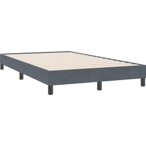 vidaXL - Bedframe - zonder - matras - 120x220 - cm - fluweel - donkergrijs