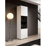 Vitrinekast Talc - Wit - Zwart - 58 cm