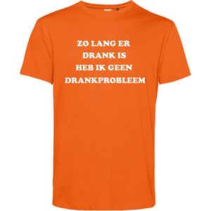 T-shirt Zo lang er Drank is, heb ik geen Drankprobleem | Koningsdag kleding | oranje t-shirt | Oranje | maat XXL
