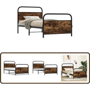 vidaXL Bedframe zonder matras bewerkt hout gerookt eiken 100x200 cm