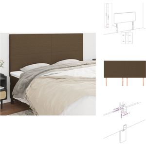vidaXL Hoofdbord Bed - 200x118 cm - Donkerbruin - Verstelbare hoogte - Bedonderdeel
