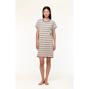 Woody slaapkleed meisjes/dames - multicolor gestreept - schildpad - 231-1-TSL-S/906 - maat 176