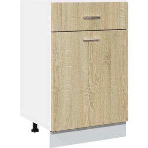 vidaXL - Onderkast - met - lade - 50x46x81,5 - cm - spaanplaat - sonoma - eikenkleurig