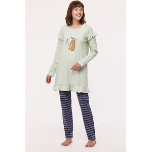 Woody - Meisjes/Dames Pyjama Mammoet - Muntgroen - Maat S