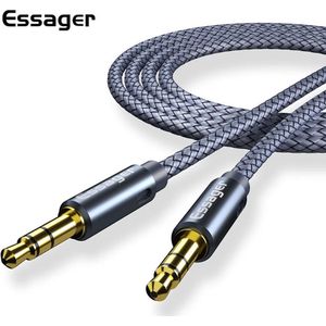 Essager 3.5mm Jack Aux Audio Kabel Nylon 1.2M Grijs