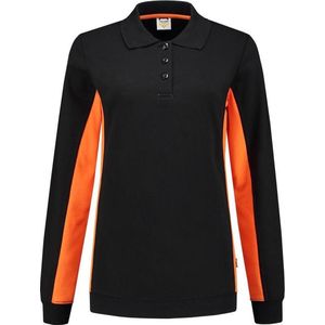 Tricorp polosweater bi-color dames - 302002 - zwart / oranje - maat XS