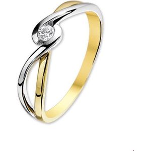 Huiscollectie 4205621 Bicolor gouden zirkonia ring